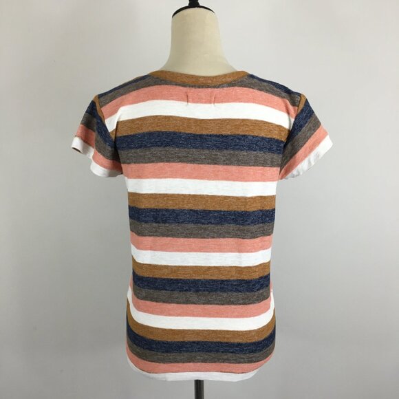 MADEWELL Multi-Color Striped Short Sleeve Crew Neck Tee Shirt - Picture 7 of 7